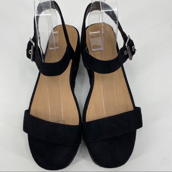 ASOS black platform ankle wrap sandal 6/8 - Picture 3 of 10